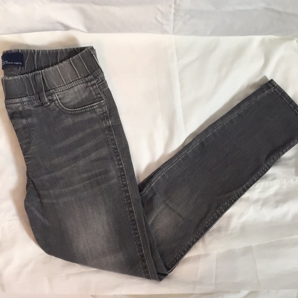 Girls gap denim gray high stretch pull on jeggings